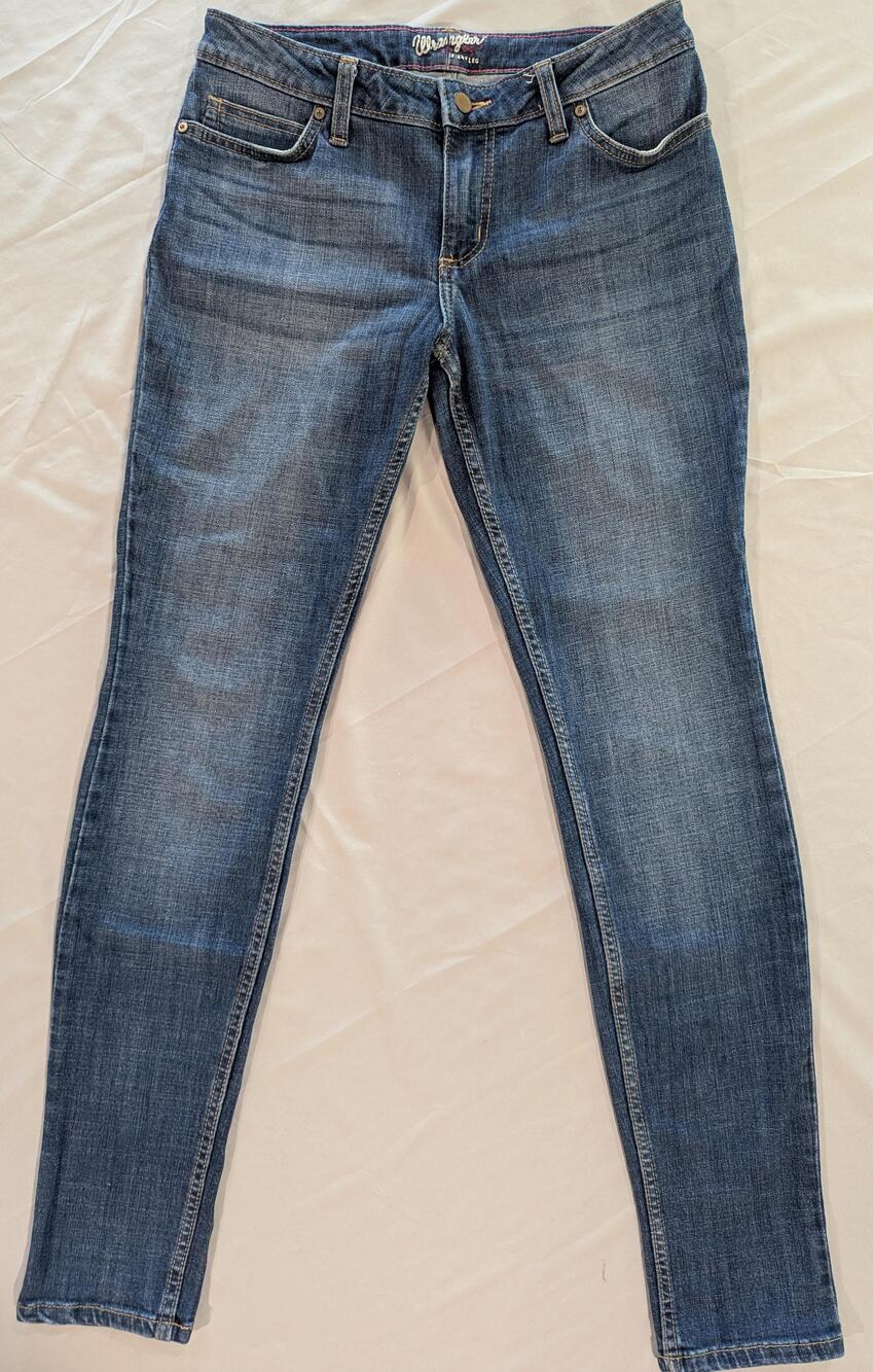 Wrangler Jeans Juniors 5x31 Blue Med Wash Mid Rise Skinny Stretch Denim